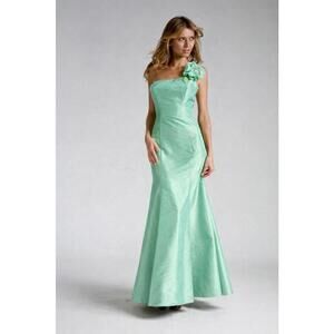 Mint Elegance One-Shoulder Mermaid Gown sz 5XL Organza NWT Prom Bridesmaid 18-20